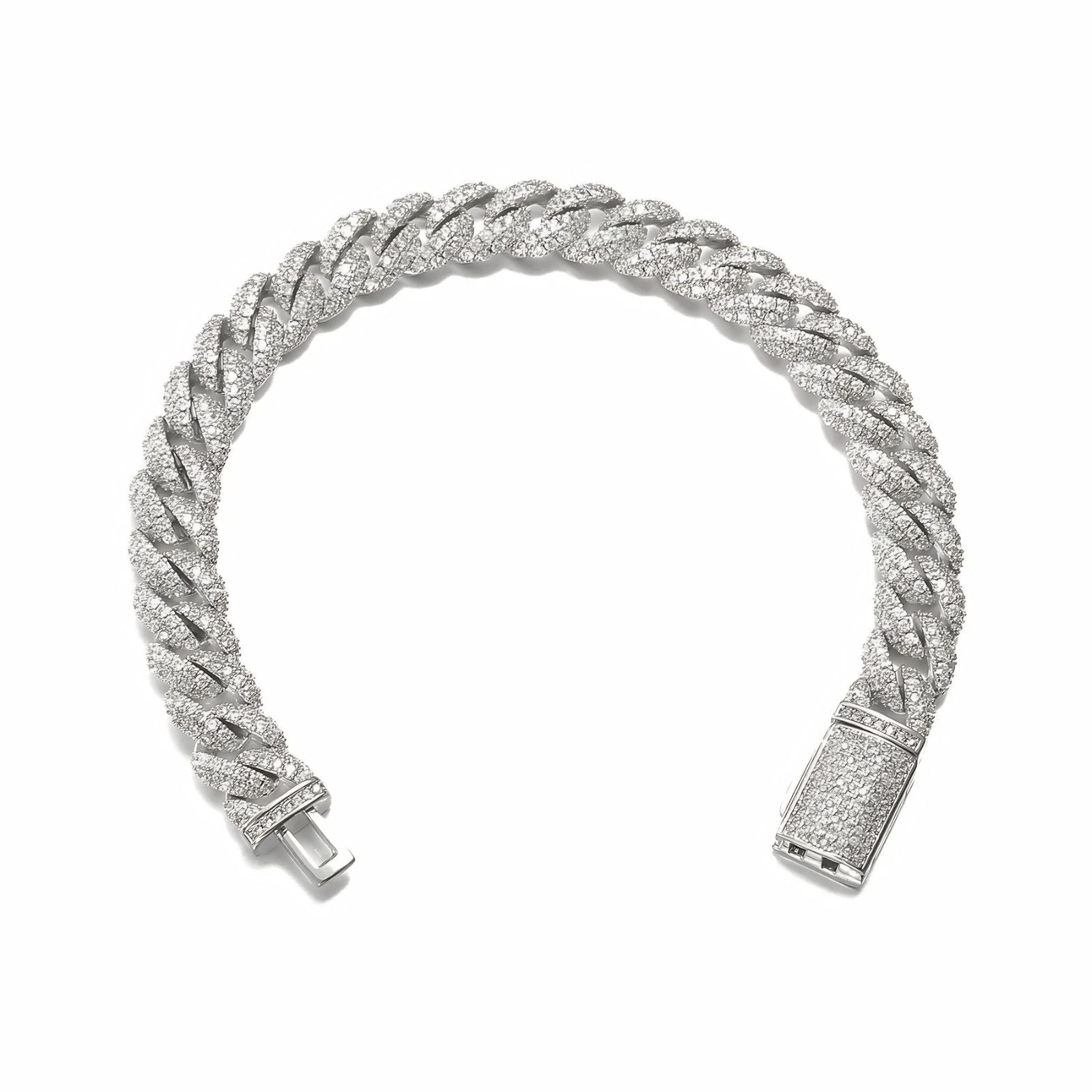 Silver braided bracelet on a white background
