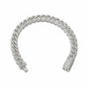 Silver braided bracelet on a white background