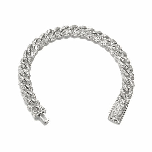 Silver braided bracelet on a white background