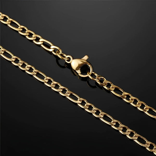 3MM FIGARO CHAIN - GOLD