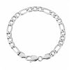 A silver-toned metal chain bracelet with a lobster clasp, shown on a plain white background.