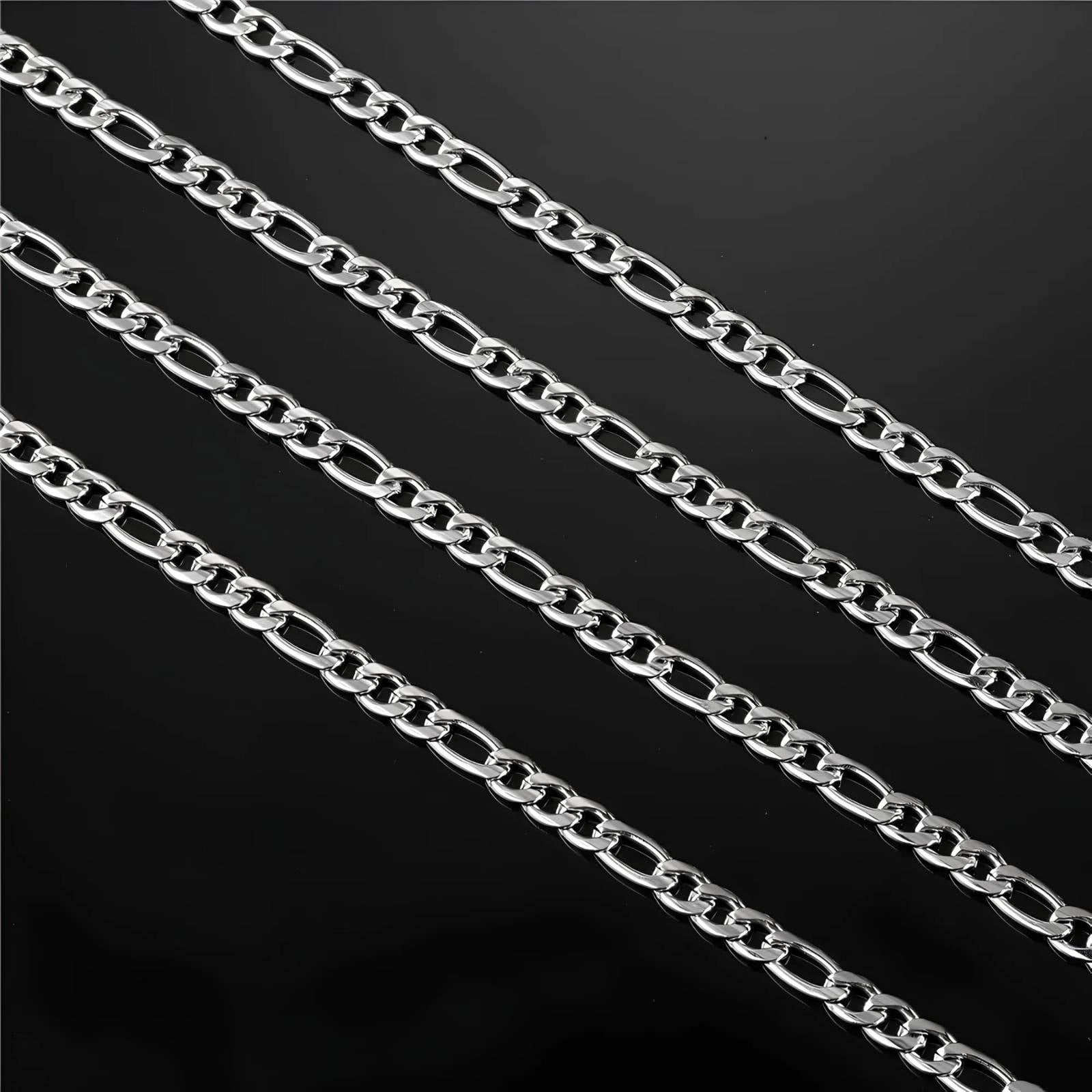 Silver chain on a black background