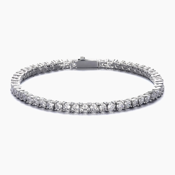 3mm silver tennis bracelet with cubic zirconia stones