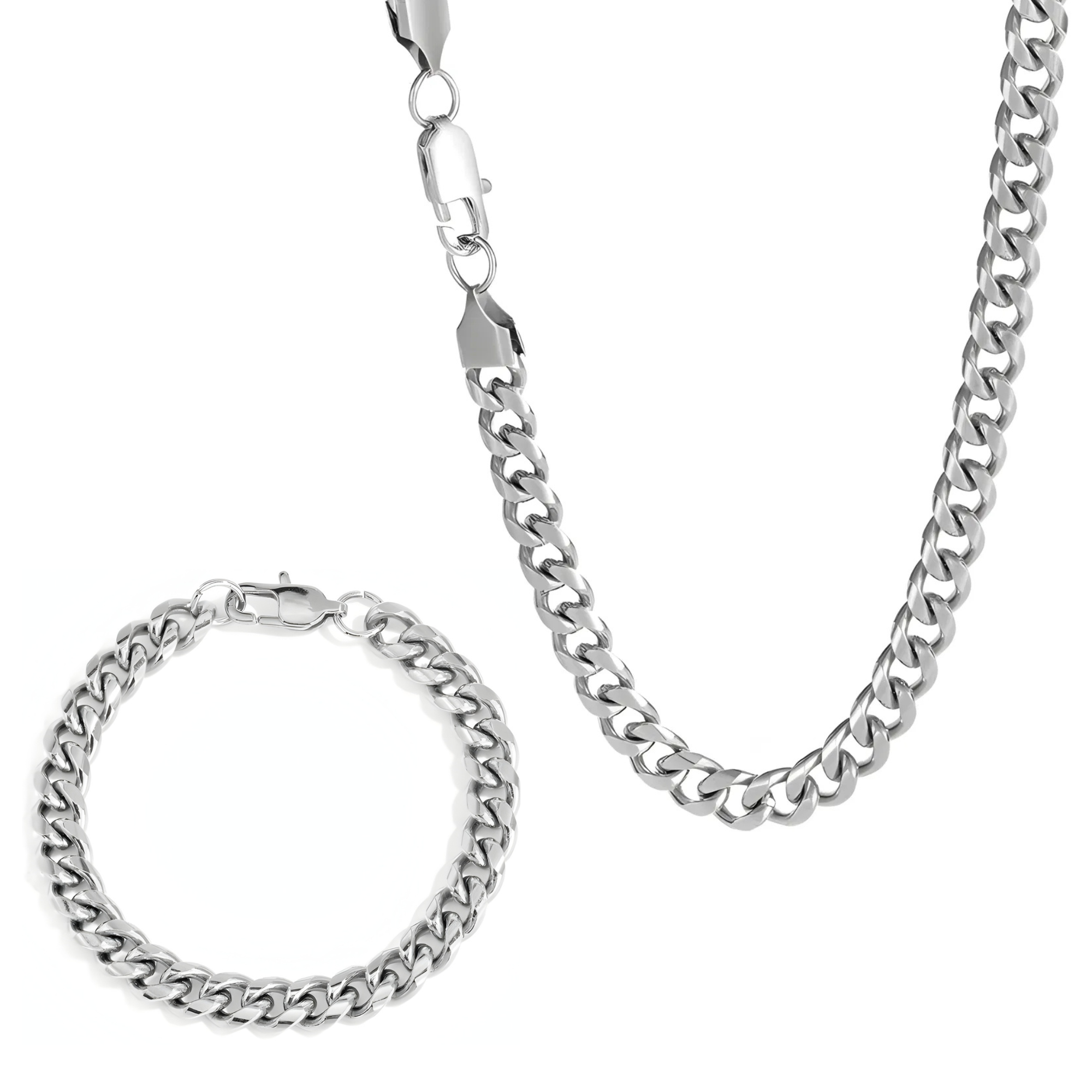 6MM MIAMI CUBAN SET - SILVER