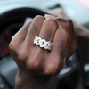 ICED PRONG CUBAN RING - SILVER