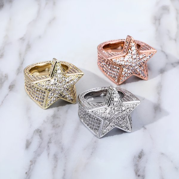 ICED STAR RING - GOLD