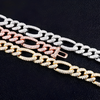 10MM ICED FIGARO BRACELET - SILVER