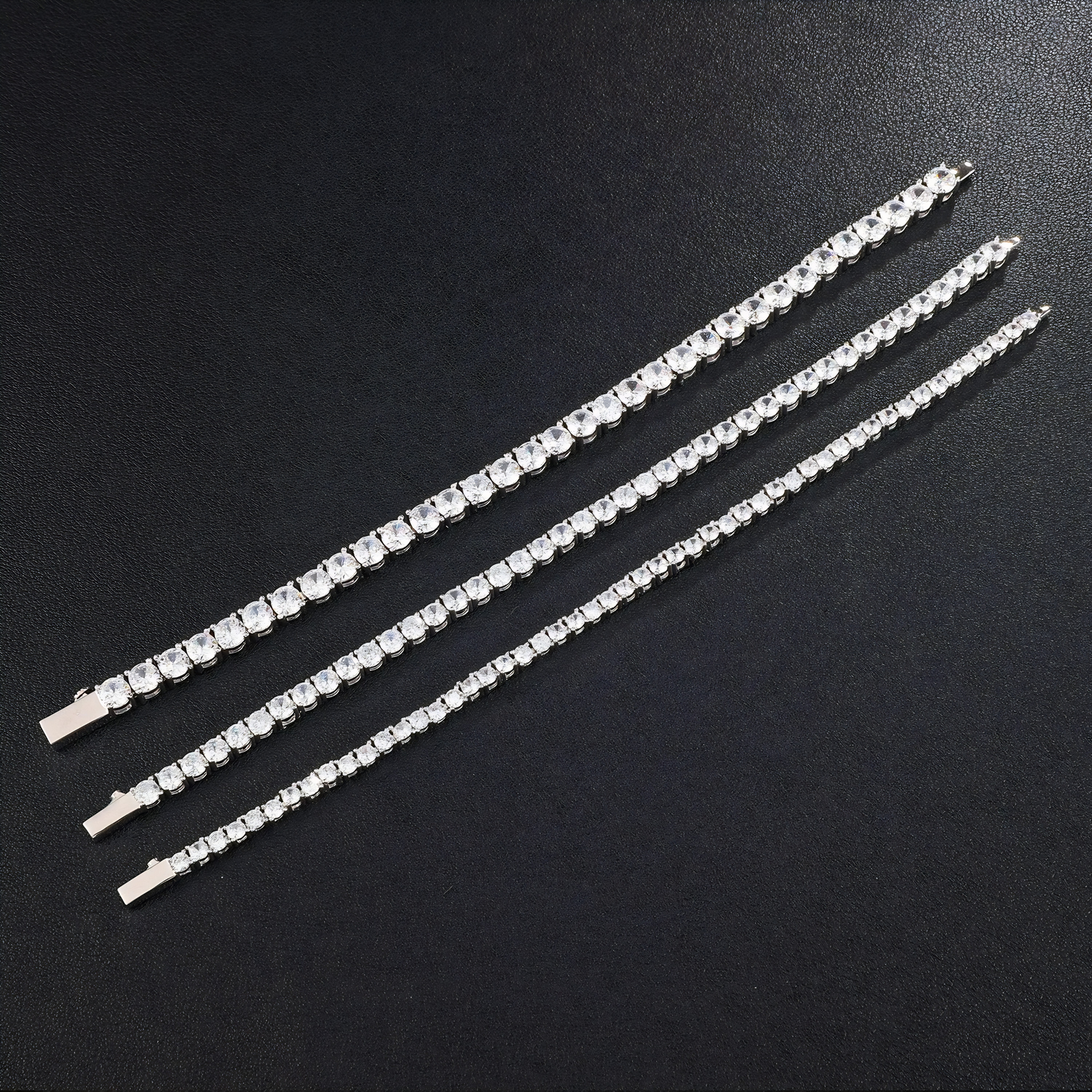 MENS 3MM TENNIS BRACELET - SILVER