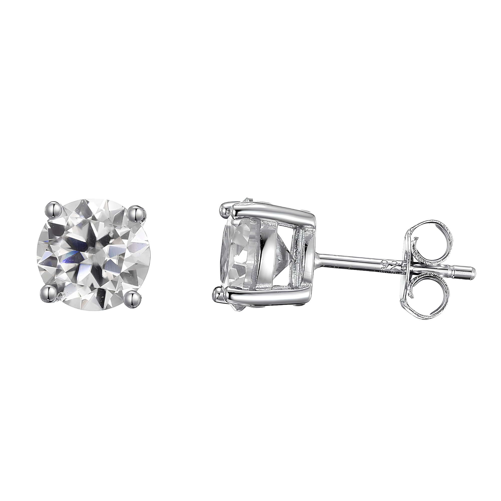 6.5MM MOISSANITE STUD EARRINGS - 925 STERLING SILVER