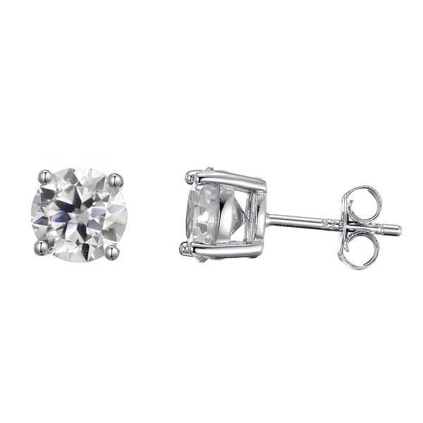 6.5MM MOISSANITE STUD EARRINGS - 925 STERLING SILVER