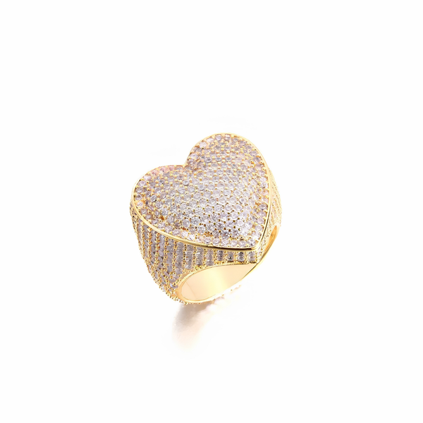 ICED HEART RING - GOLD