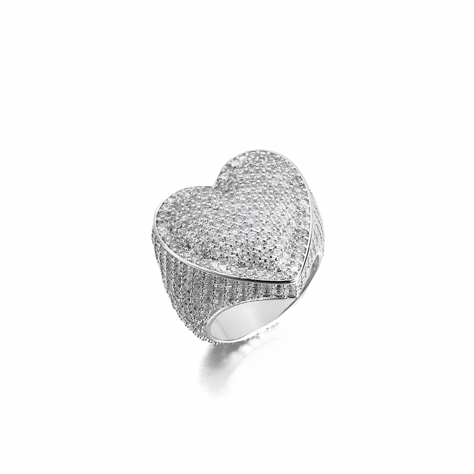 ICED HEART RING - SILVER