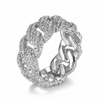 ICED CUBAN LINK RING - SILVER