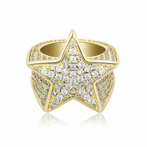 ICED STAR RING - GOLD