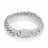 14MM ICED PRONG CUBAN BRACELET - SILVER
