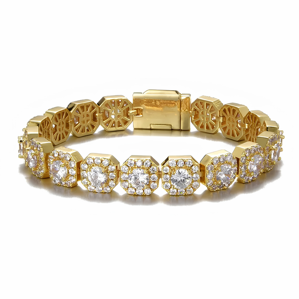 10MM CLUSTERED TENNIS BRACELET - GOLD