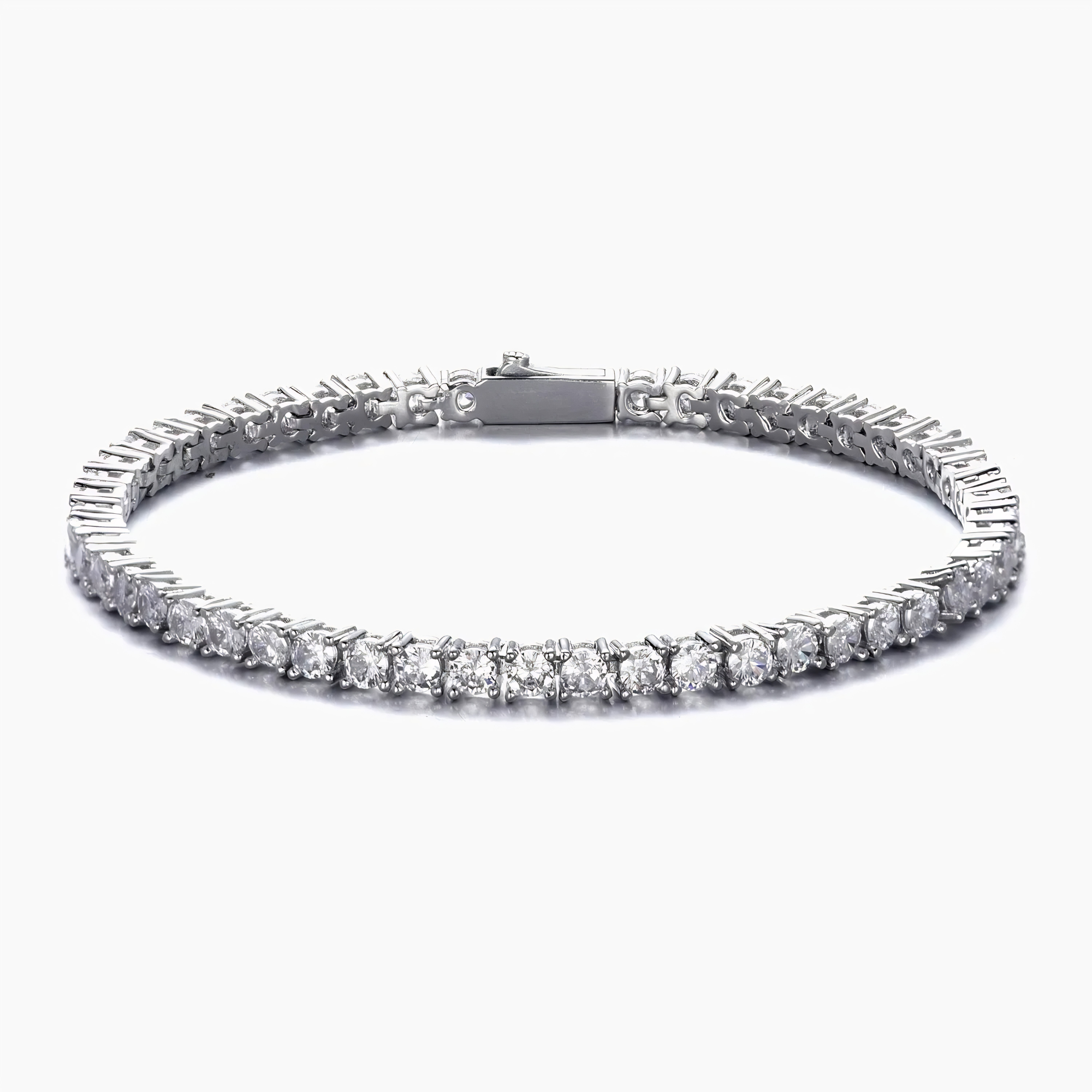 MENS 3MM TENNIS BRACELET - SILVER