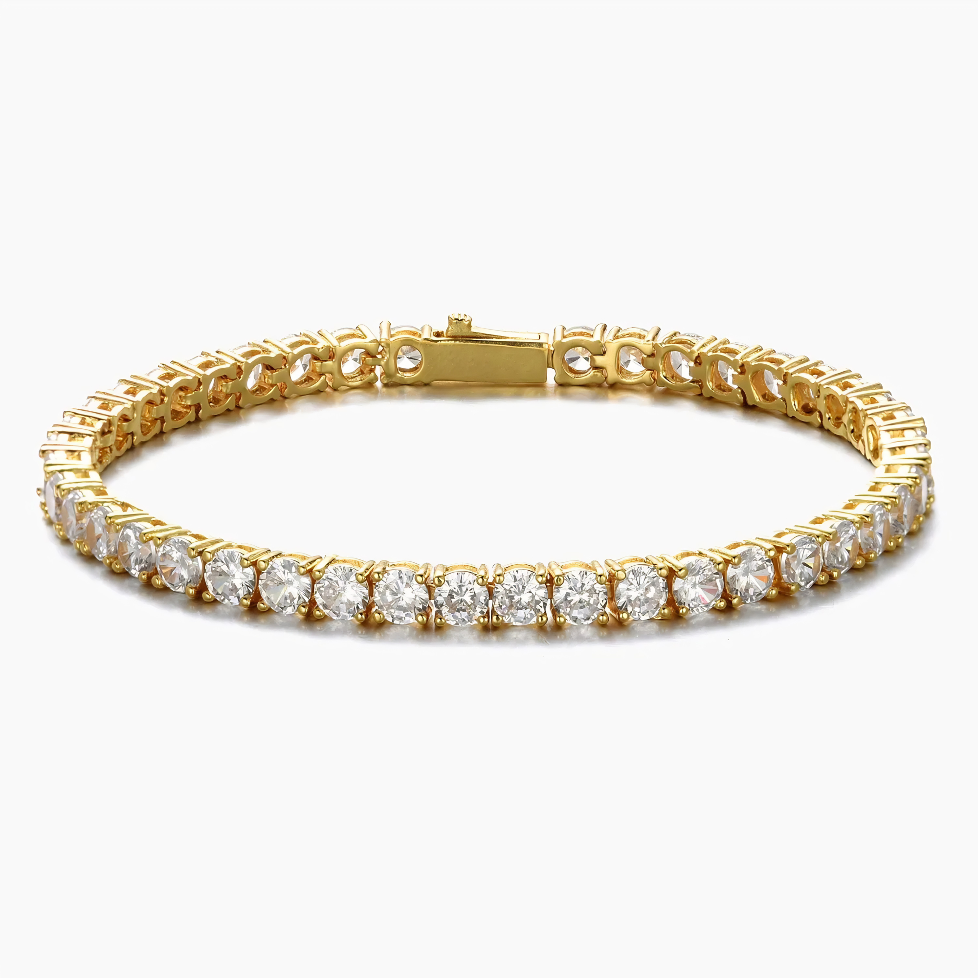 WOMENS 4MM TENNIS BRACELET - GOLD
