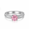 PINK DOUBLE ROW CUSHION CUT PAVÉ RING - 925 STERLING SILVER