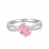PINK OVAL SPLIT SHANK RING - 925 STERLING SILVER