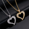 ICED OPEN HEART PENDANT - SILVER