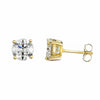 5mm gold moissanite stud earrings in 925 sterling silver