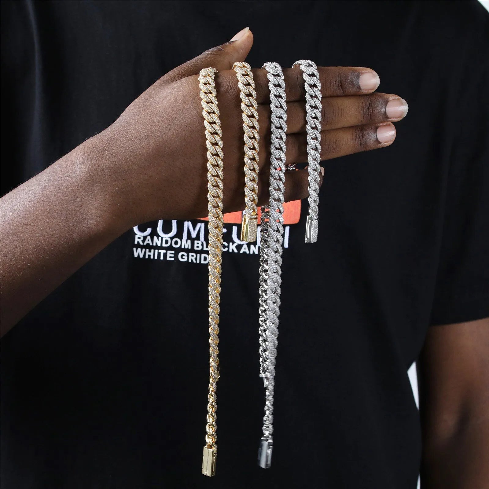 10MM ICED CUBAN LINK BRACELET - SILVER