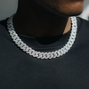 12MM ICED PRONG CUBAN CHAIN - SILVER