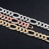 10MM ICED FIGARO CHAIN - SILVER