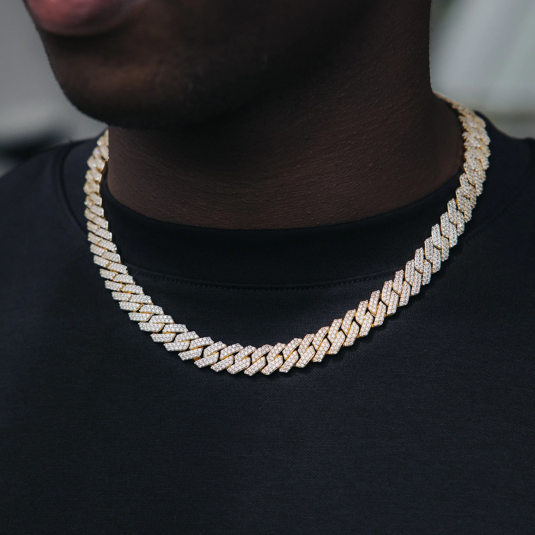 10MM ICED PRONG CUBAN CHAIN - GOLD