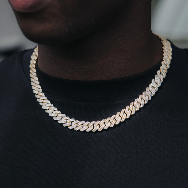 10MM ICED PRONG CUBAN CHAIN - GOLD