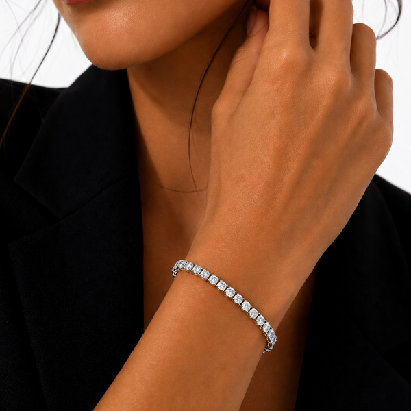 WOMENS 5MM TENNIS BRACELET - SILVER