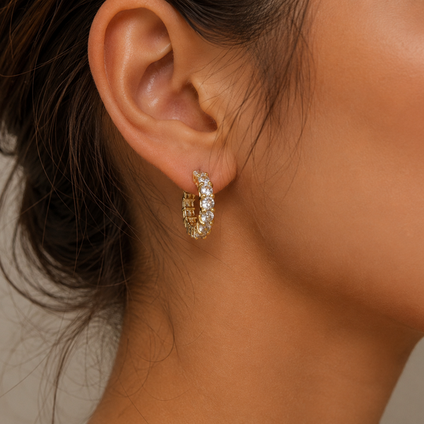 SMALL ETERNITY HOOP EARRINGS - GOLD