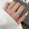 CLEAR EMERALD CUT SOLITAIRE RING - 925 STERLING SILVER