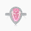 PINK PEAR ICED RING - WHITE