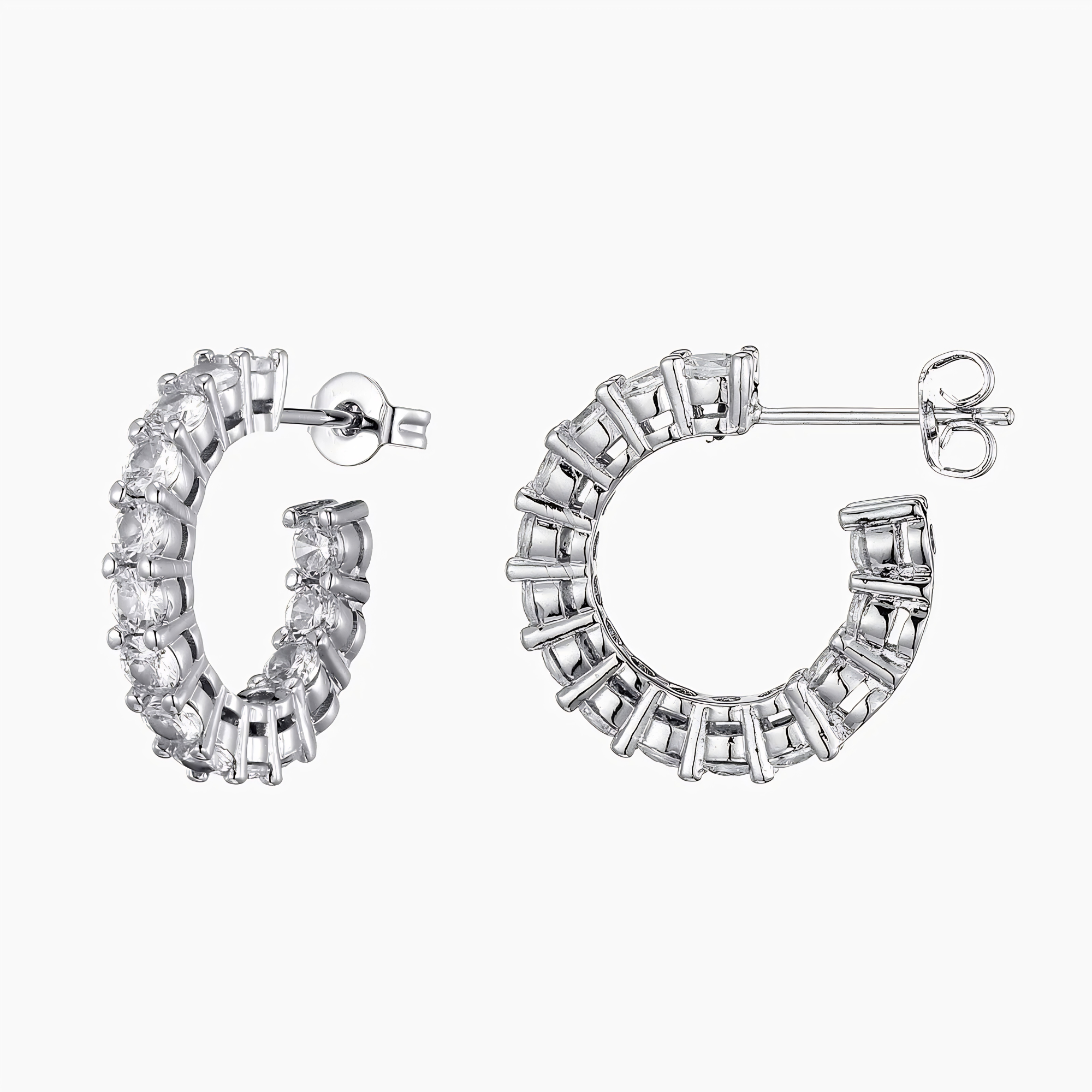 SMALL ETERNITY HOOP EARRINGS - SILVER