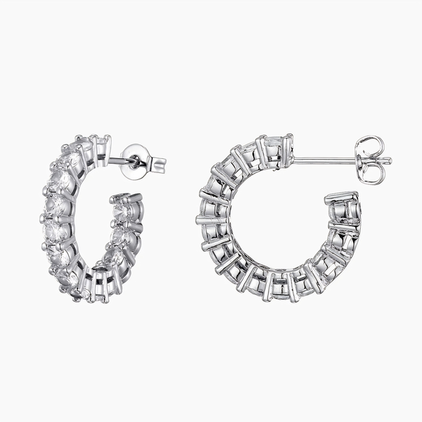 SMALL ETERNITY HOOP EARRINGS - SILVER