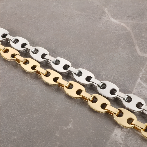12MM ICED PUFF CUBAN CHAIN - GOLD