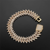 16MM ICED SPIKED CUBAN BRACELET - GOLD