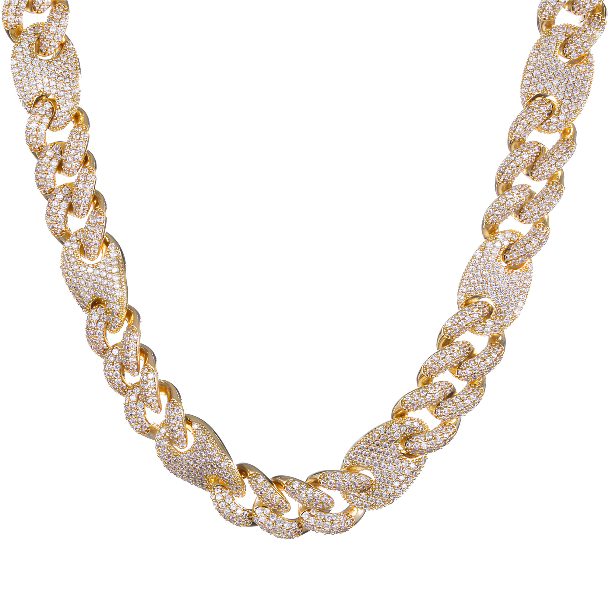 18MM ICED PUFF CUBAN CHAIN - GOLD