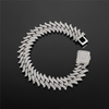 16MM ICED SPIKED CUBAN BRACELET - SILVER