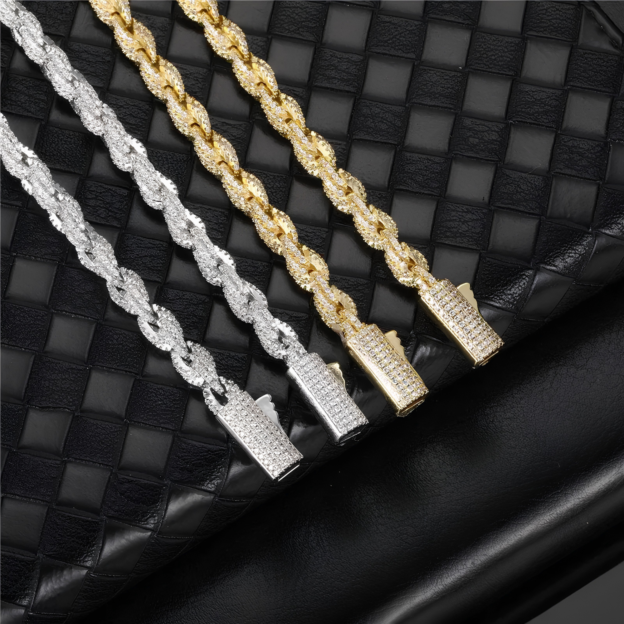 6MM ICED ROPE CHAIN - SILVER