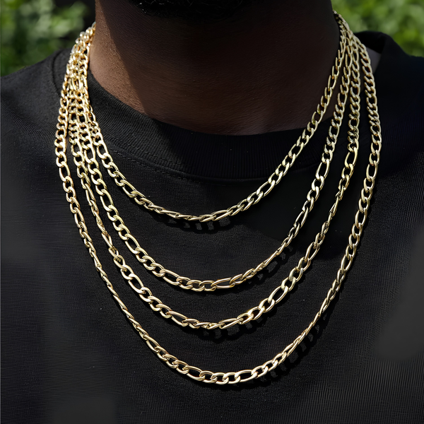 6MM FIGARO CHAIN - GOLD