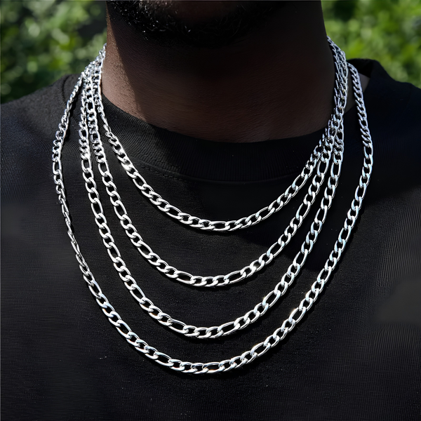 6MM FIGARO CHAIN - SILVER