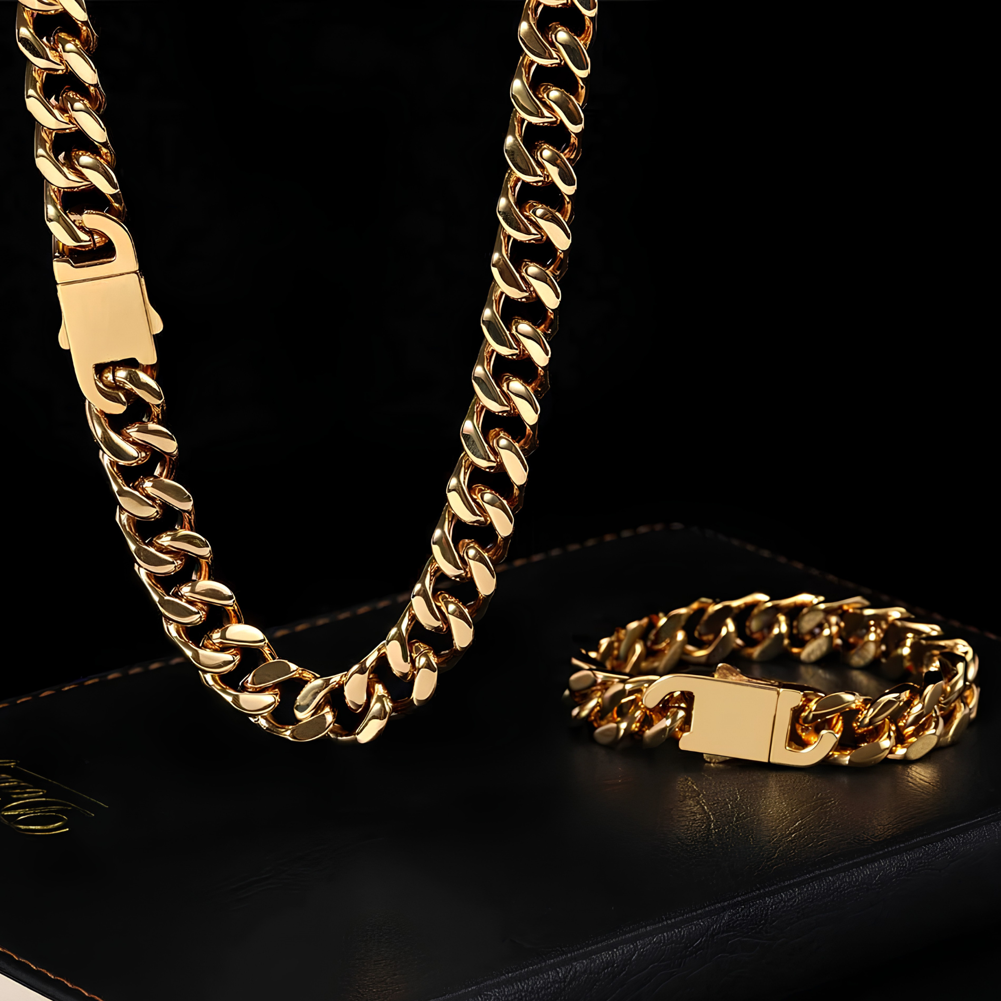 12MM MIAMI CUBAN SET - GOLD