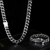 12MM MIAMI CUBAN SET - SILVER