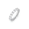 Silver tennis ring on a white background