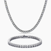 MENS 4MM TENNIS SET - SILVER