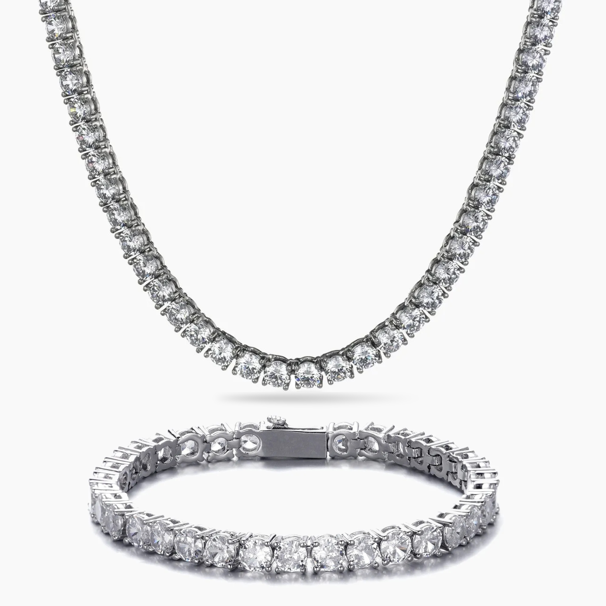 MENS 5MM TENNIS SET - SILVER