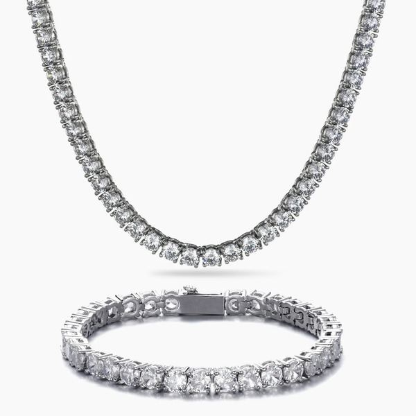 WOMENS 5MM TENNIS SET - SILVER